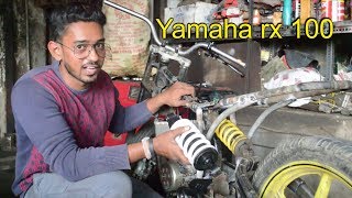 Yamaha rx 100 mono suspension modification  BSB VLOGS [upl. by Anrat]