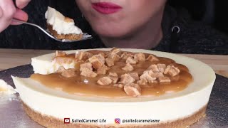 Salted Caramel ASMR creamy cheesecake mukbang bites only [upl. by Eaves749]