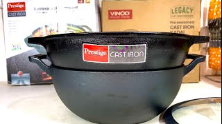 Prestige Cast Iron Vs Vinod Cast Iron Kadai  High Quality Cast Iron  Healthy cookware  Cast Iron [upl. by Nylkaj]