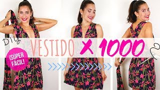 Vestido multiposición muy fácil con 4 rectángulos de tela  DIY infinity dress [upl. by Aniuqahs]