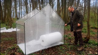 I Made a Bubble Wrap Tent  Solo Camping [upl. by Obellia]