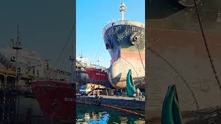 A day in the shipyard ship maritime shipping marine vessel sea floating water dock sailor [upl. by Wolenik]