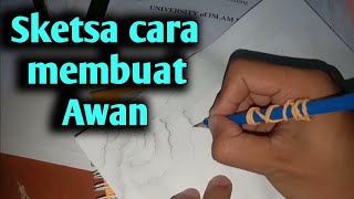 Sketsa cara membuat awan untuk kaligrafi kontemporer [upl. by Yemac256]