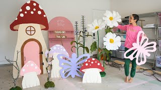 Making GIANT Mushrooms for a Fairy Garden Party DIY Birthday Decor [upl. by Trinidad]