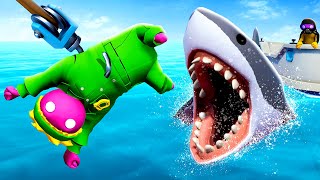 Using My Friend as SHARK Bait  Gang Beasts Funny Moments [upl. by Coulombe]