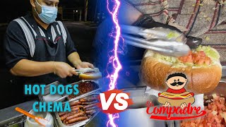 Hot dogs El Compadre VS Hot dogs Chema  Guerra de los Dogos [upl. by Yednil]