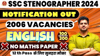 SSC STENOGRAPHER VACANCY 2024  SSC STENO QUALIFICATION SYLLABUS SALARY AGE SELECTION PROCESS [upl. by Goody]