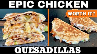 EPIC Chicken and Cheese Quesadillas on the Griddle  2 Ways  Worth the extra effort [upl. by Alfonzo]