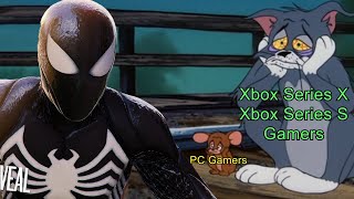 Xbox and PC Gamers watching The SpiderMan 2 Gameplay Reveal [upl. by Enyalaj733]