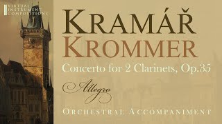 Kramář Krommer  Concerto for 2 clarinets Op35  1st movement orchestral accompaniment [upl. by Albarran]