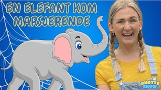 En elefant kom marsjerende  Knøtteshow  Barnesanger på norsk med pedagog og bildestøtte [upl. by Nonnel]