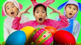 Wendy Pretend Play Huge Easter Surprise Eggs Hunt w Liam amp Lyndon [upl. by Dar]