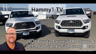 2021 Toyota Tacoma TRD Sport amp OffRoad side by side comparison [upl. by Areyk891]