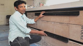 Modular Kitchen ka profile handle J प्रोफाइल हैंडल लगाना सीखे  How to Install J Profile handle in [upl. by Yllatan]