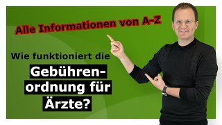 So funktioniert die Gebührenordnung für Ärzte GOÄ [upl. by Leunam]