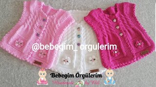 Kız bebek örgü Burgulu yelek anlatımı 2bölüm [upl. by Kellby974]