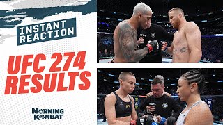 Results UFC 274 OliveiraGaethje  NamajunasEsparza 2  ChandlerFerguson  Morning Kombat [upl. by Powel]