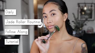 Daily Jade Roller Routine  Follow Along Jade Roller Tutorial [upl. by Yrokcaz]