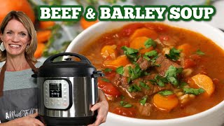 Instant Pot Beef and Barley SoupEasy Fast and Flavorful [upl. by Anavoig]