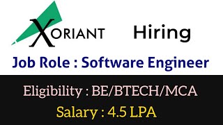 Xoriant Hiring Freshers for the Role of Software Engineer  Software [upl. by Peednam]