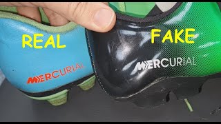 Nike football shoes real vs fake How to spot fake Nike Mercurial soccer boots [upl. by Ellenehc]