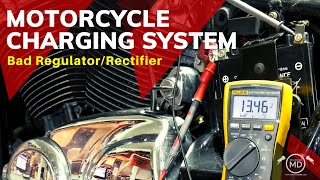 Motorcycle Charging System Bad RegulatorRectifier [upl. by Tihw618]