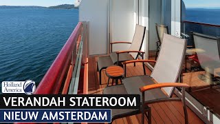 Holland America Nieuw Statendam Veranda Cabin Review Tour amp Tips [upl. by Oiruam]