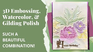 3  Watercolor 3D with Gilding Polish [upl. by Cart415]