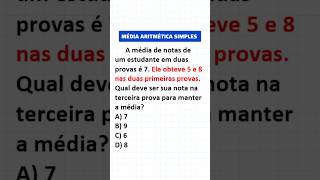 🔥 Média Aritmética Simples qual deve ser sua terceira nota dicasdematematica [upl. by Ilojne]