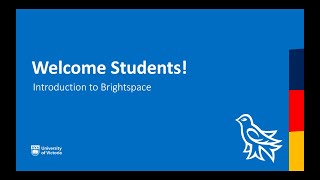 UVic Brightspace Student Welcome Video [upl. by Terza]