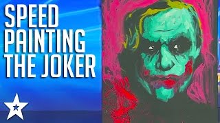 Speed Painting The Joker Wow  Got Talent Global [upl. by Nednarb]