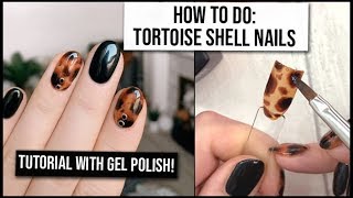 TUTORIAL How to do Tortoise Shell Nails with Gel  xameliax [upl. by Han]