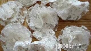 DIY How to Make Lace Fabric Flowers Easy amp Simple [upl. by Petey73]