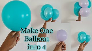 How To Make Mini Balloons  How to Make One Balloon into 4 Balloons [upl. by Lazes]