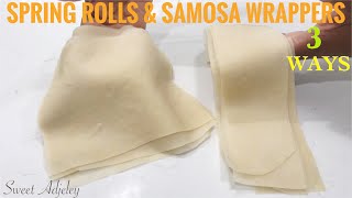 HOW TO MAKE AND FOLD SPRING ROLLS AND SAMOSA WRAPPERS  SPRING ROLL WRAPPER  SAMOSA SHEETS 3 WAYS [upl. by Eadwine]