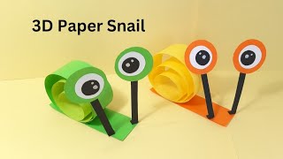 How to make a 3D paper snailDIY 3D paper craft ideasLatest paper craft ideaskids crafteasycraft [upl. by Analram]