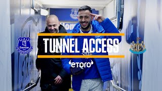 A PERFECT NIGHT UNDER THE LIGHTS  Tunnel Access Everton v Newcastle [upl. by Ojillib275]