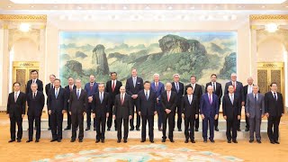 China Xi Meets US CEOs from Blackstone Qualcomm and More [upl. by Ahsikyt]