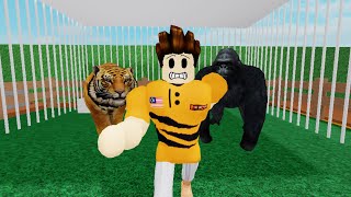 Kena Kejar Dengan Harimau Dan Gorilla Escape The Zoo Obby Roblox Malaysia [upl. by Suiluj354]