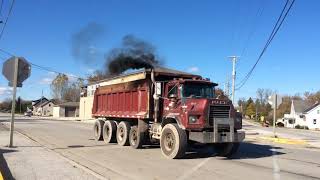 Old Mack Dump Truck Horns [upl. by Dorcy]