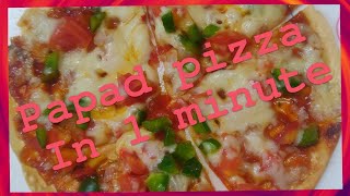 PAPAD PIZZA IN 1 MINUTEपापड़ से पिज्जा बनाएInstant pizza recipehow to make papad pizza on tava [upl. by Sheffy]