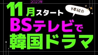 2023年11月【BSテレビ】で韓国ドラマを見よう！9本を紹介します【韓流】 [upl. by Eskil]