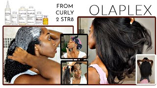 I TRIED the ENTIRE OLAPLEX LINE on my Type 4 Natural Hair  From CURLY to STRAIGHT  Full ROUTINE [upl. by Niwred]