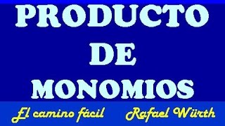 PRODUCTO DE MONOMIOS VERÁS QUE ES FÁCIL [upl. by Ydarg]