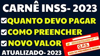 INSS  COMO PREENCHER CARNÊ DO INSS E NOVOS VALORES 2023  AUTÔNOMO FACULTATIVO E BAIXA RENDA [upl. by Tra]