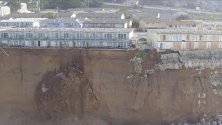 Cliff erosion threatens to push California homes into sea [upl. by Amak510]