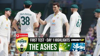 The Ashes  1st Test  Day 1 Highlights  Cricket 22 Gameplay [upl. by Oeak]