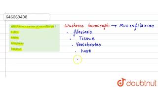 Which one is carrier of microfilariae   12  HUMAN HEALTH AND DISEASE  BIOLOGY  DINESH PUBLI [upl. by Silenay]