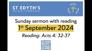 St Edyths Sunday Sermon amp Reading  01092024 [upl. by Spurgeon]