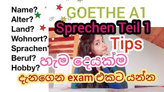 GoetheA1  Goethe A1 Exam එකේ කතා කරන්න තියන්නෙ මෙහෙමයි  Teil 1  Oral test  Sprechen [upl. by Ladd]